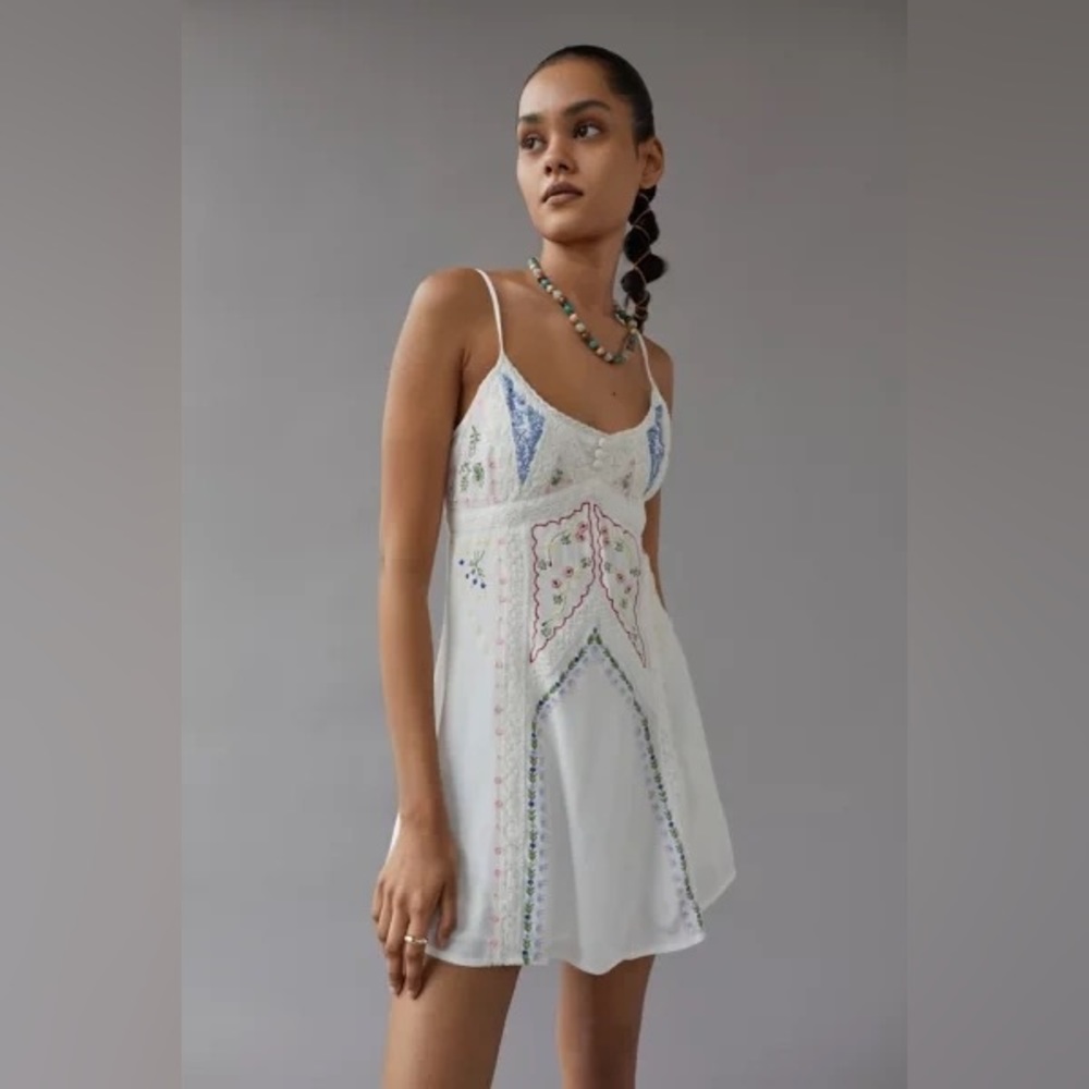 Urban Outfitters Skylar Embroidered Mini Dress